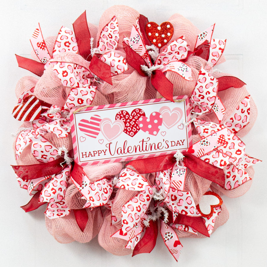 12" Embossed Metal Sign: Happy Valentine's Day