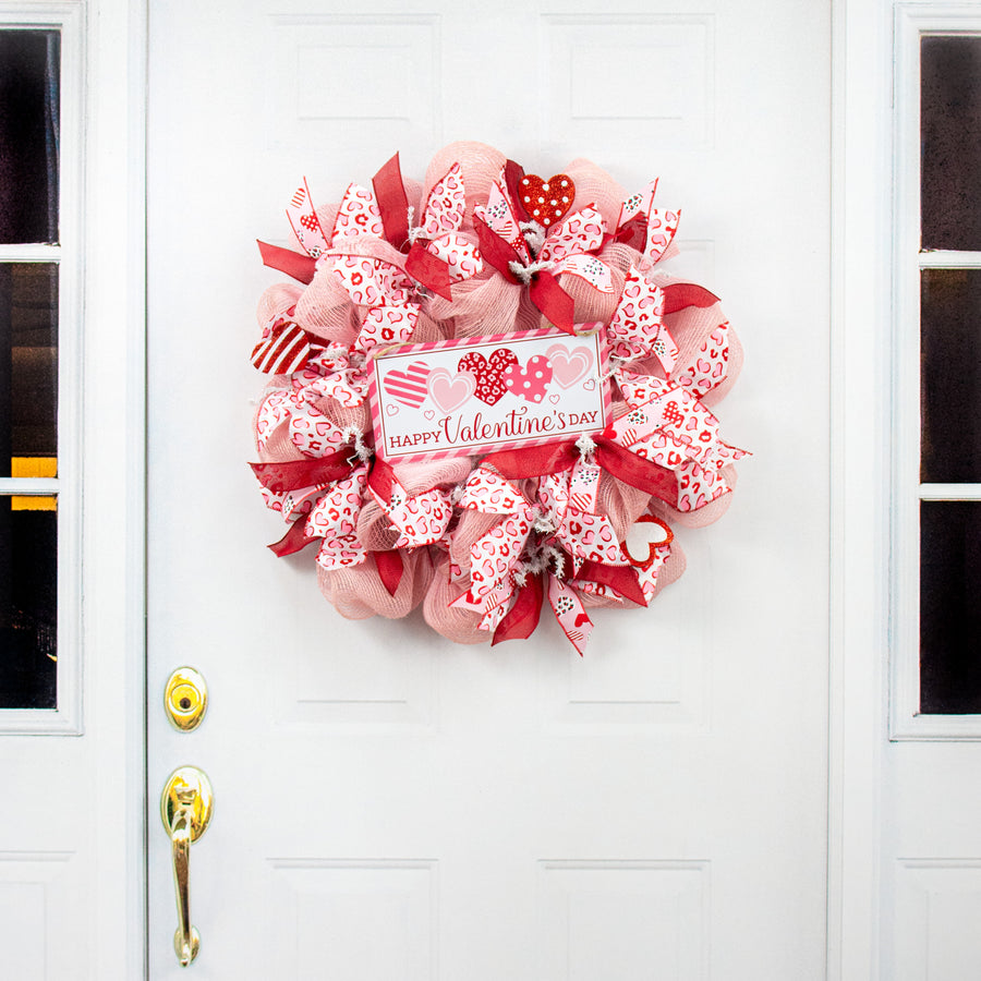 12" Embossed Metal Sign: Happy Valentine's Day