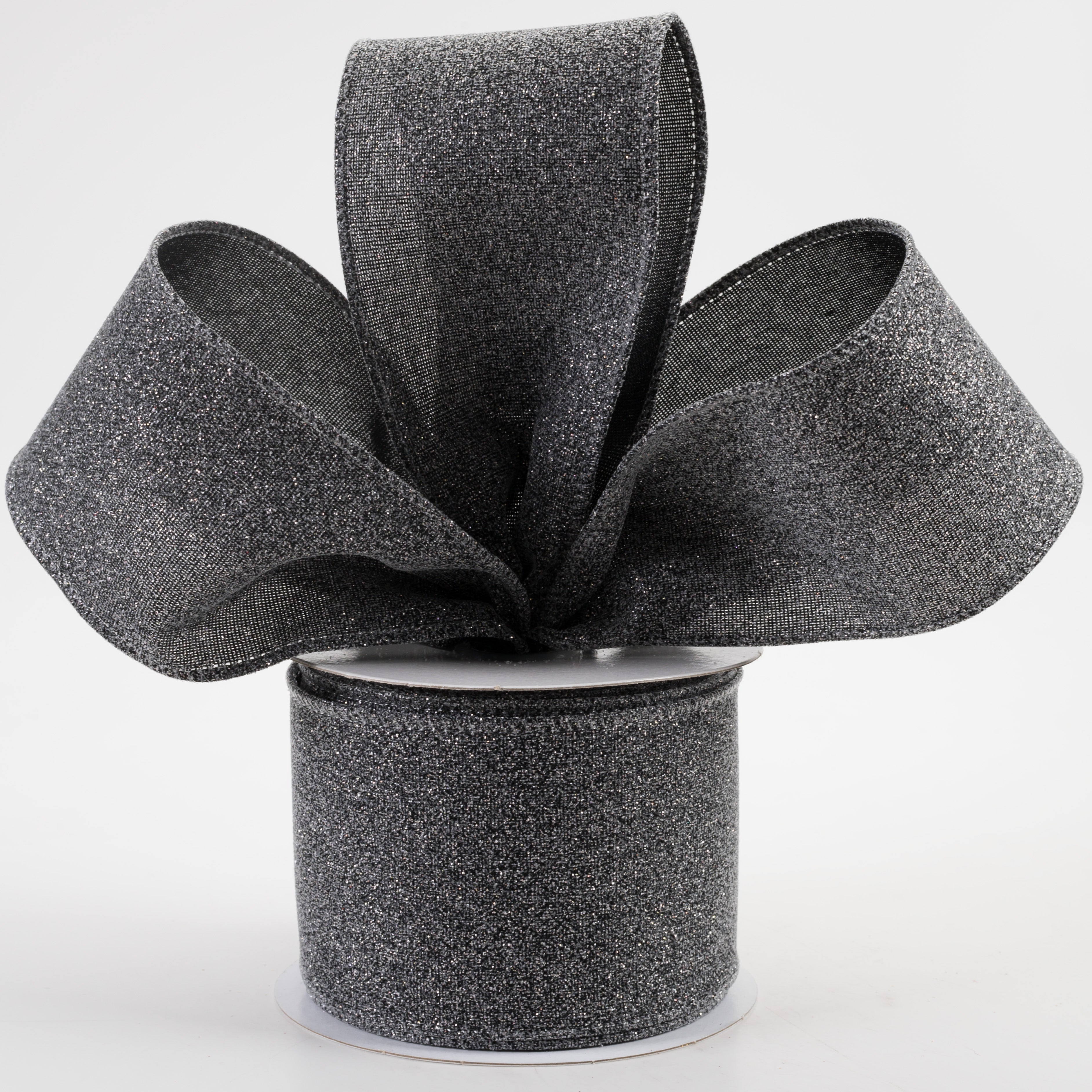 2.5" Crystal Shine Ribbon: Black (10 Yards)
