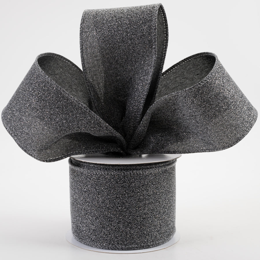 2.5" Crystal Shine Ribbon: Black (10 Yards)