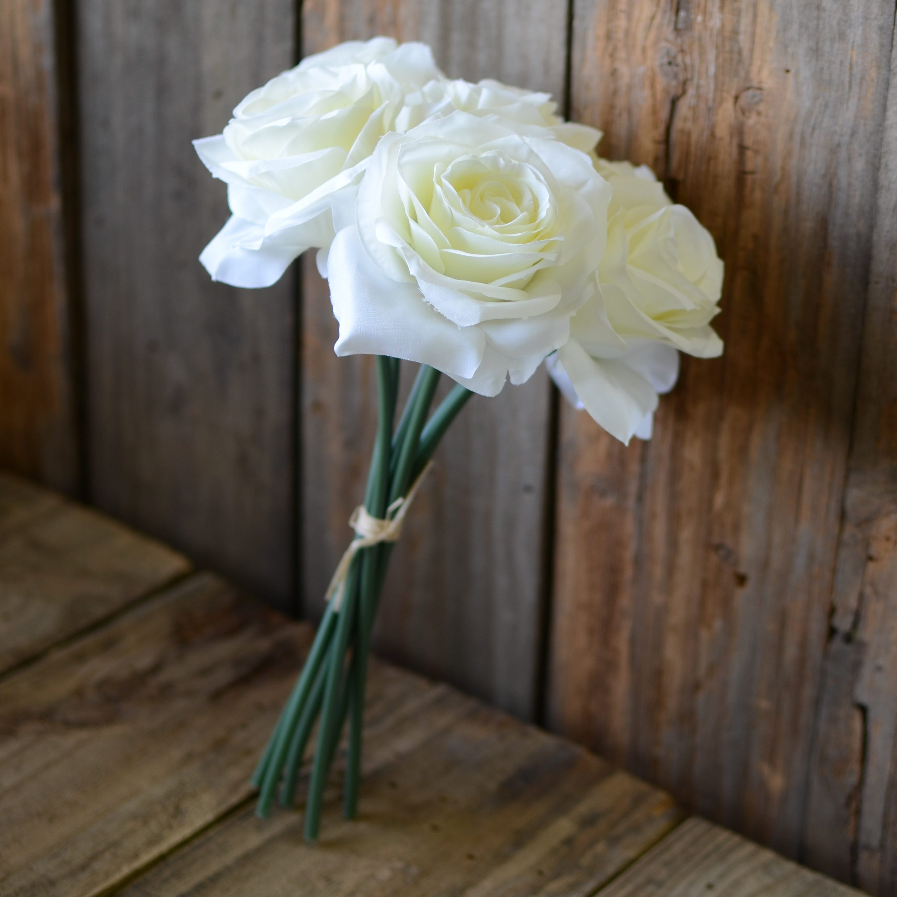 12" Ashley Rose Bouquet: Ivory (7)