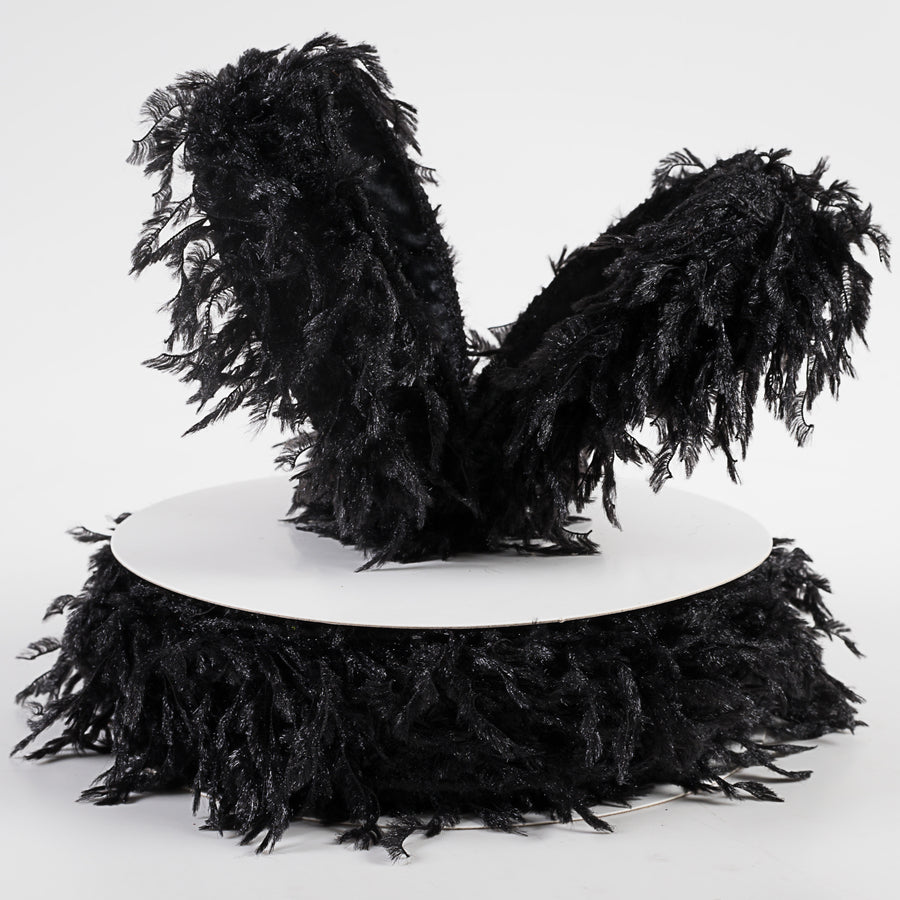 1.5" Furry Ribbon: Black (10 Yards)