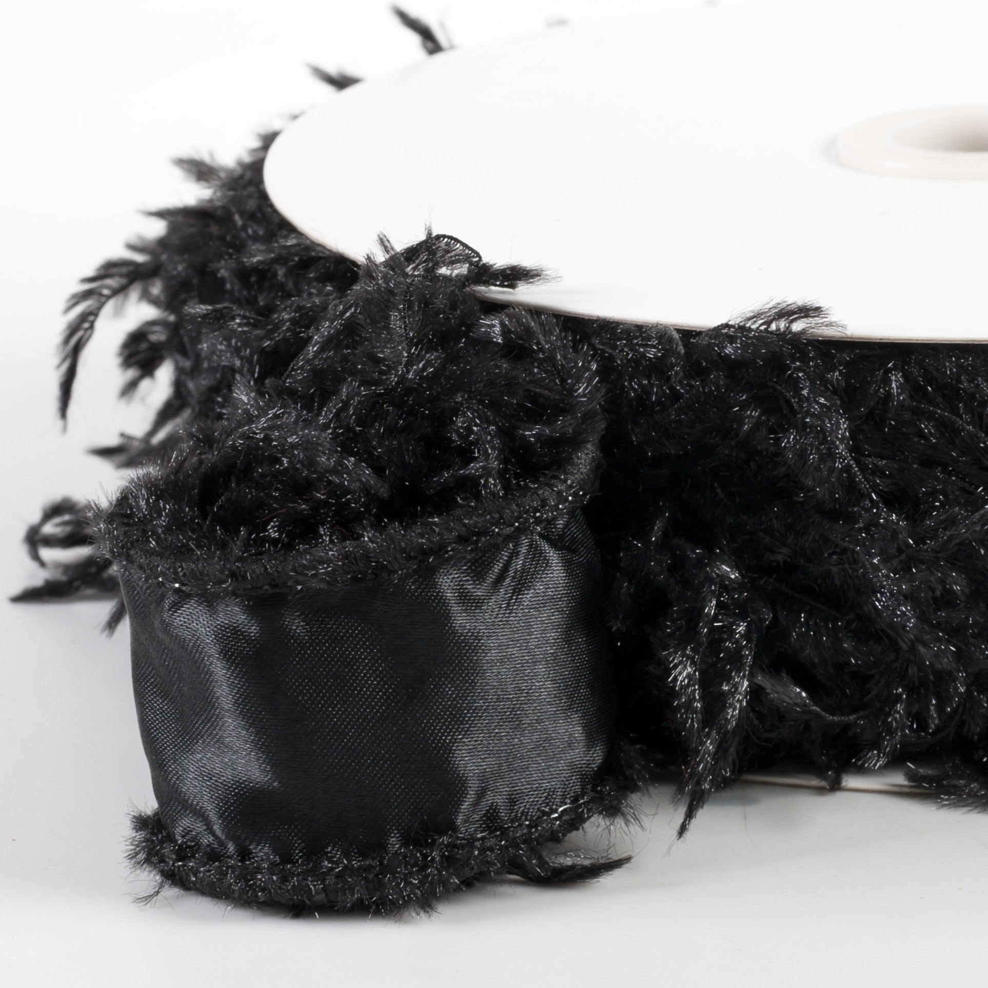 1.5" Furry Ribbon: Black (10 Yards)