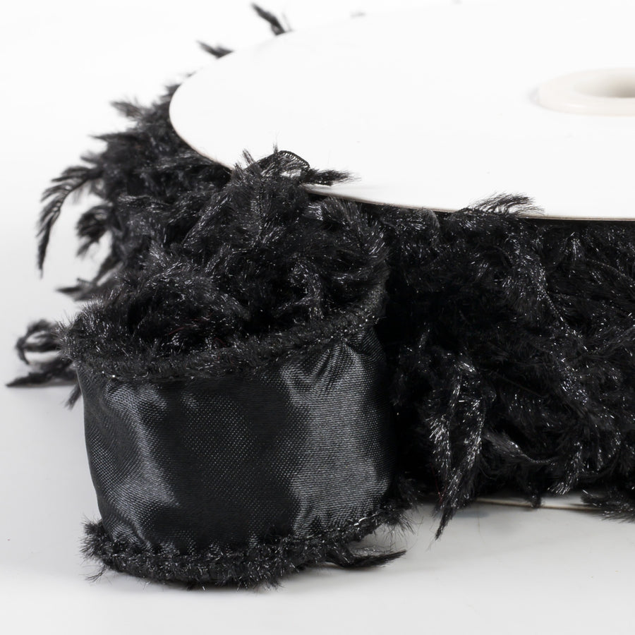 1.5" Furry Ribbon: Black (10 Yards)