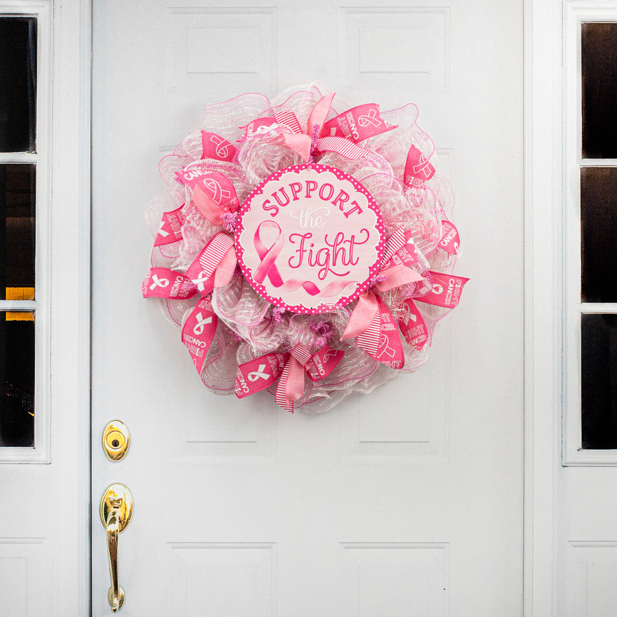 12" Metal Sign: Pink Support the Fight
