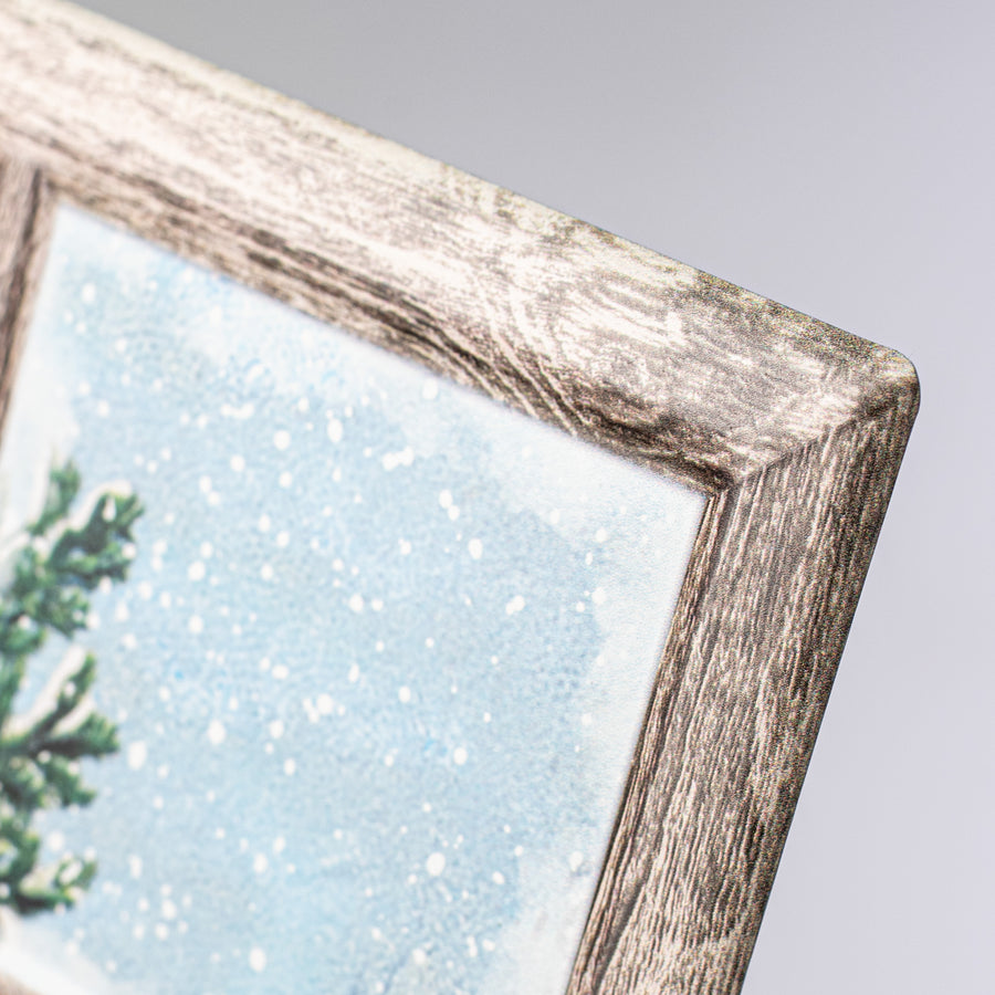 13" Metal Window Sign: Vintage Santa