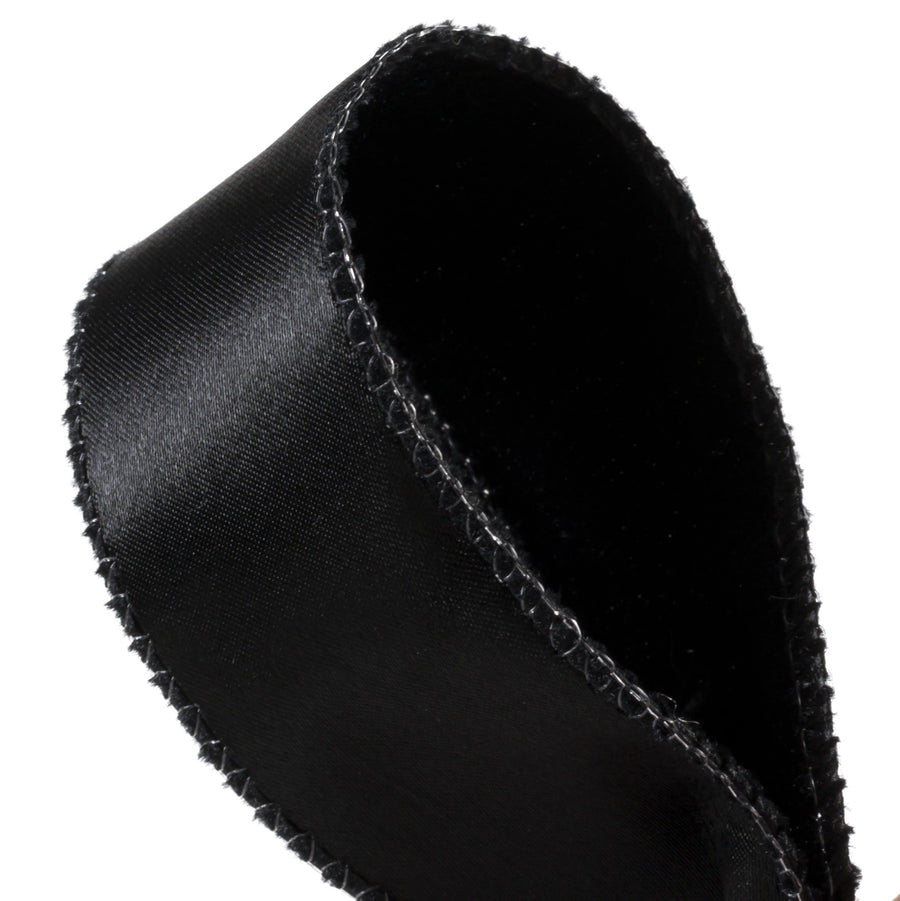 1.5" Deluxe Velvet Satin Backing Ribbon: Black (10 Yards)