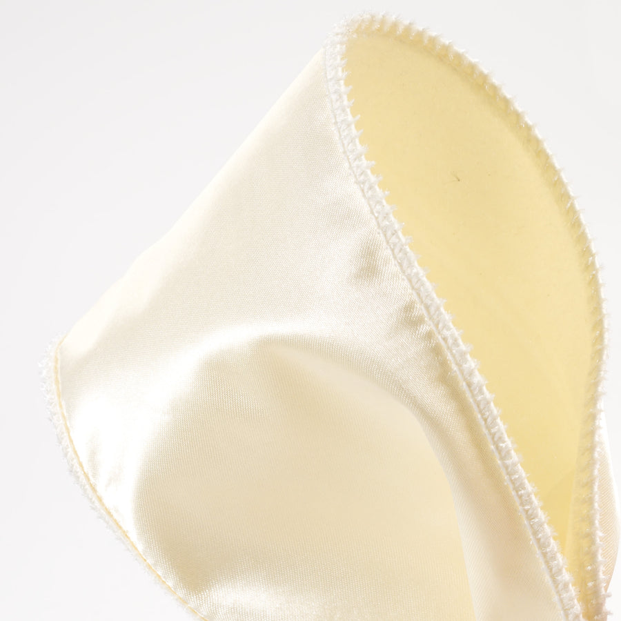 4" Deluxe Velvet Satin Backing Ribbon: Cream (10 Yards)