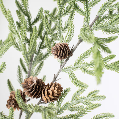 34" Cypress Pinecone Branch: Light Green