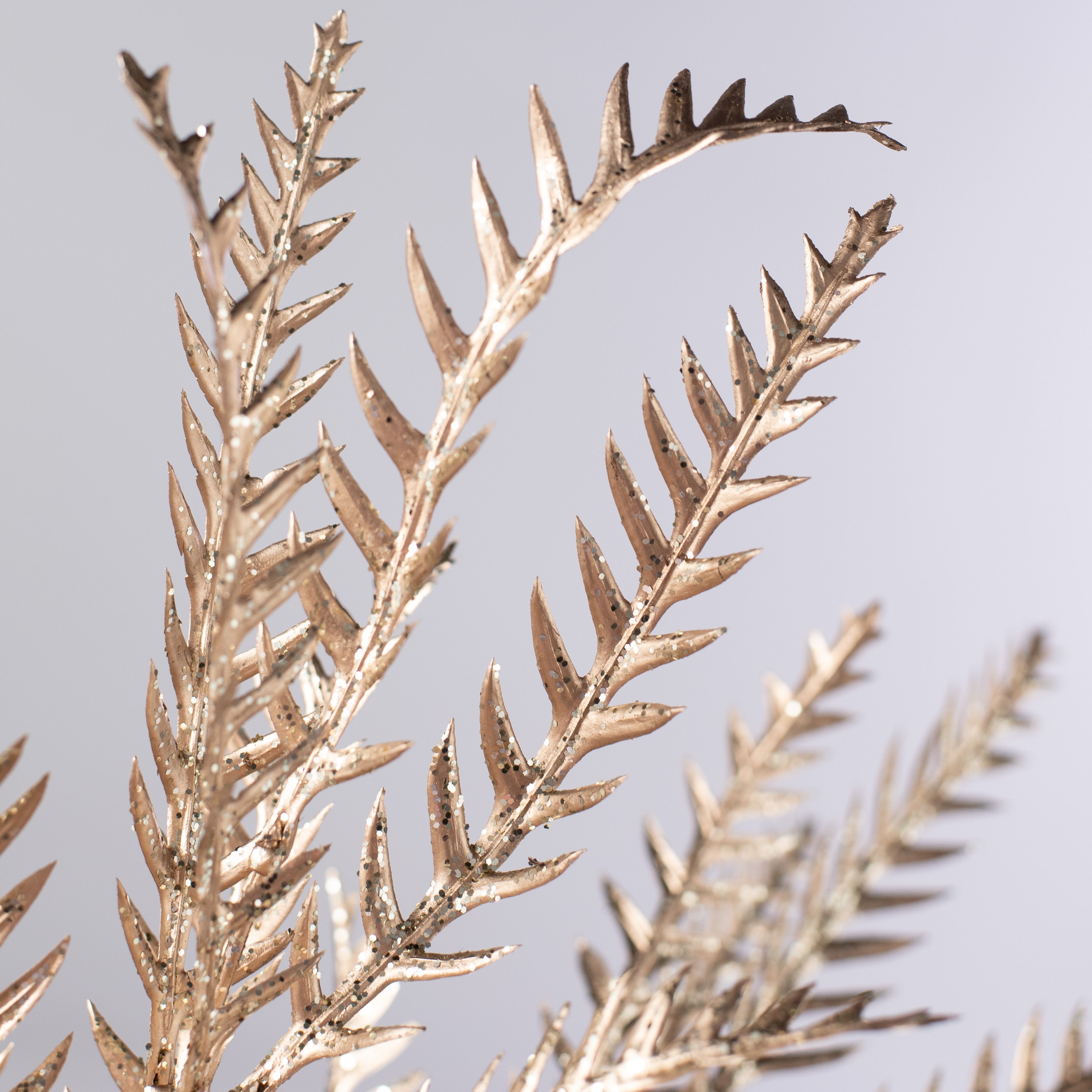 21" Metallic Fern Bush: Champagne