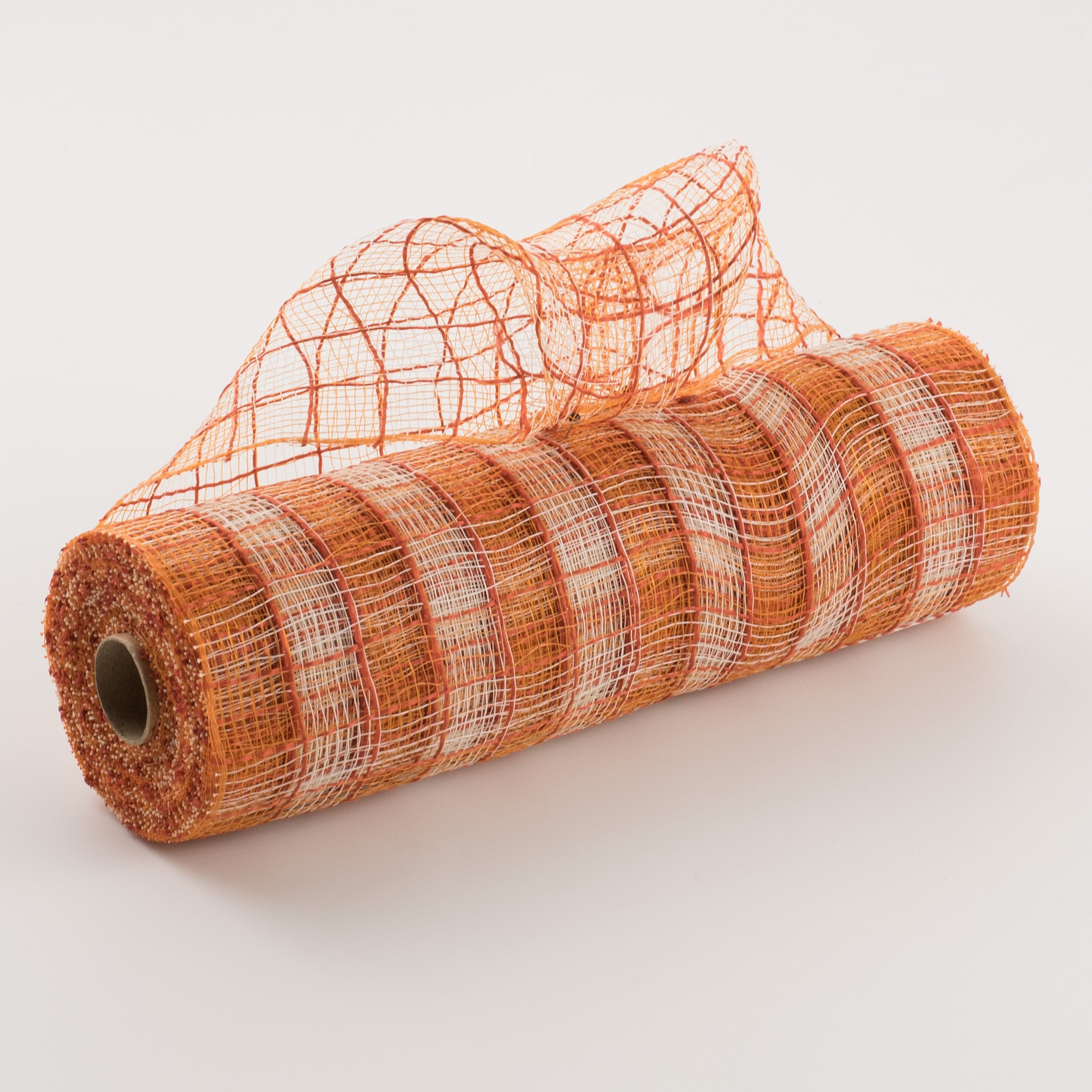 10" Small Check Plaid Mesh: Rust & Cream