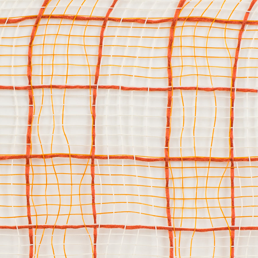 10" Small Check Plaid Mesh: Rust & Cream