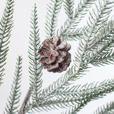 30" Snowy Pine Spray