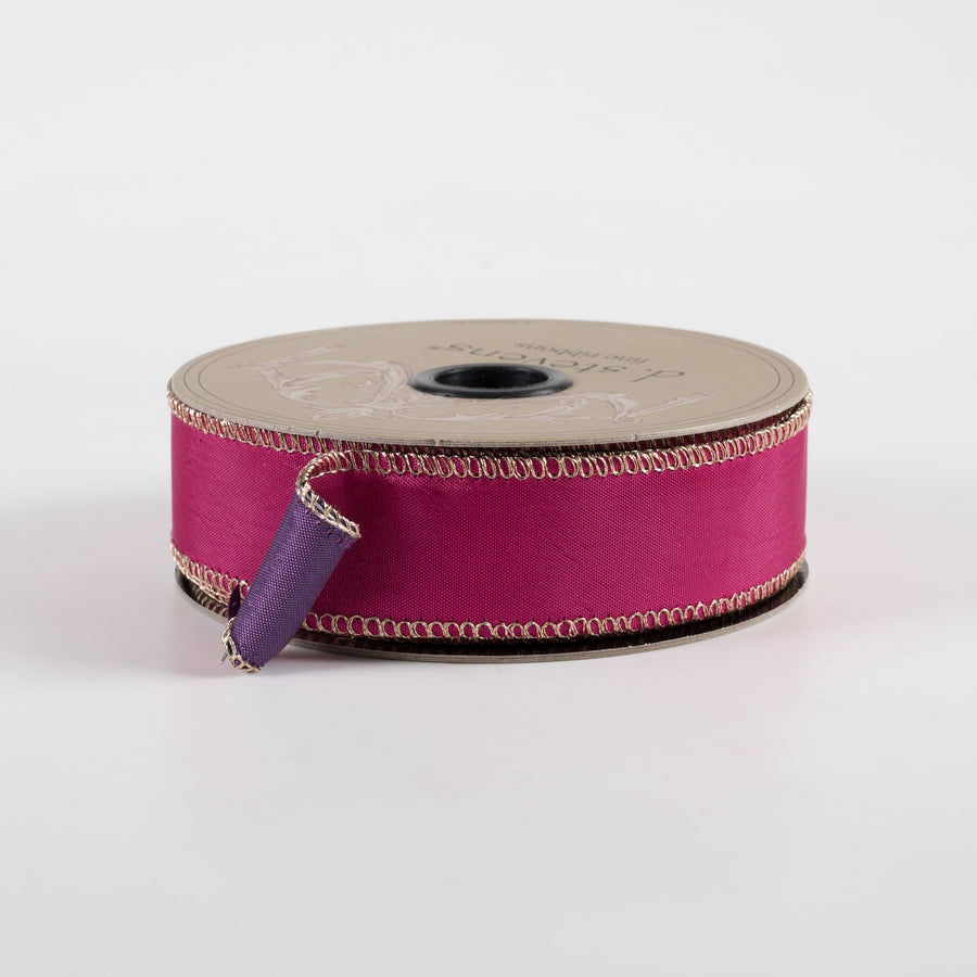 [D Stevens] 1" Taffeta Double Sided Ribbon: Hot Pink & Purple (10 Yards)