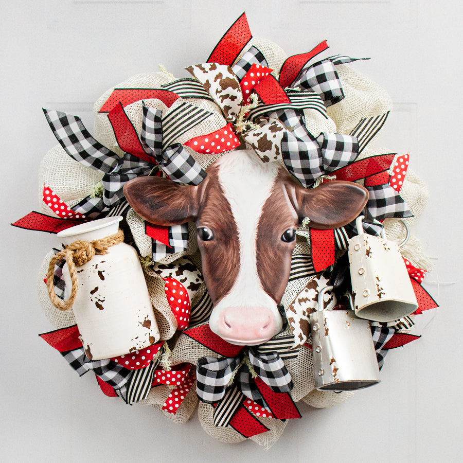 4" Antique Cowbell Ornament: Cream