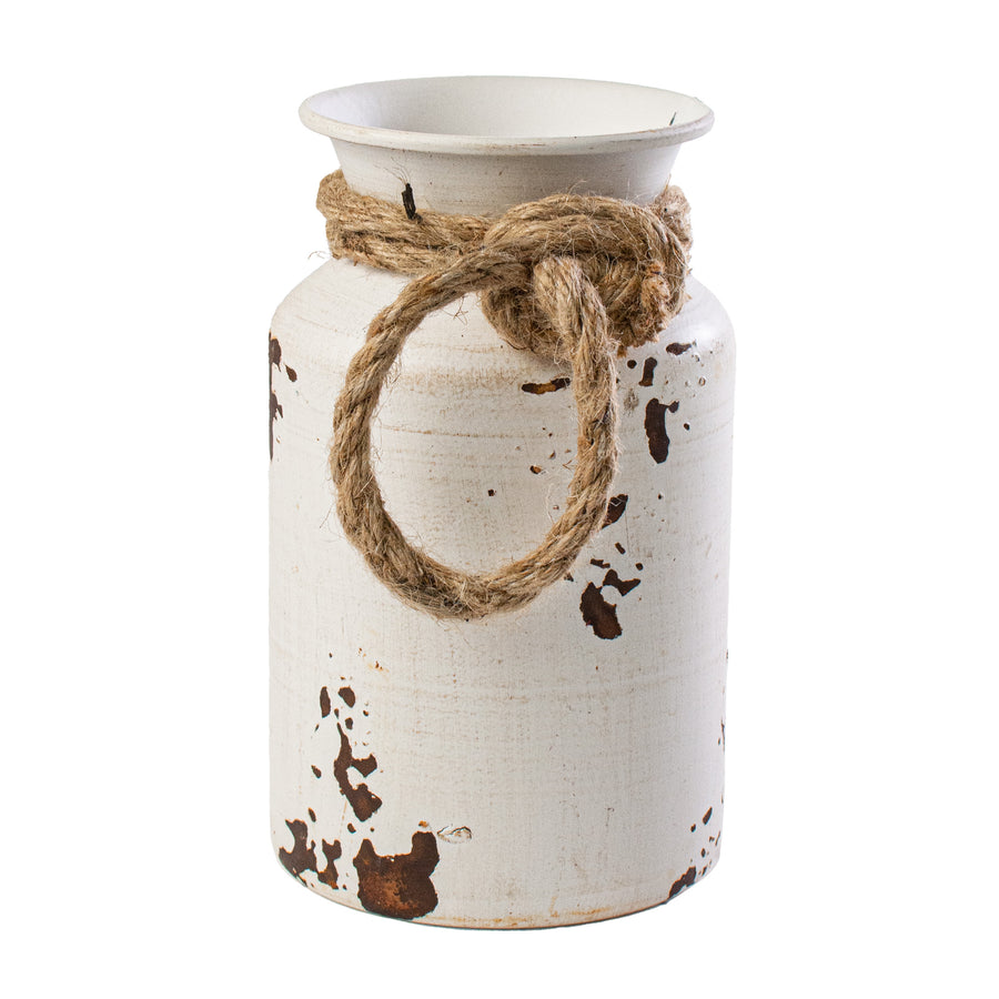 8" Antique Milk Can Ornament: Cream