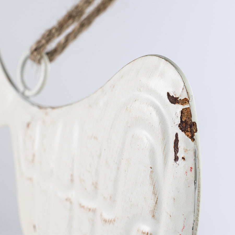 13" Distressed Metal Angel Wings Ornament