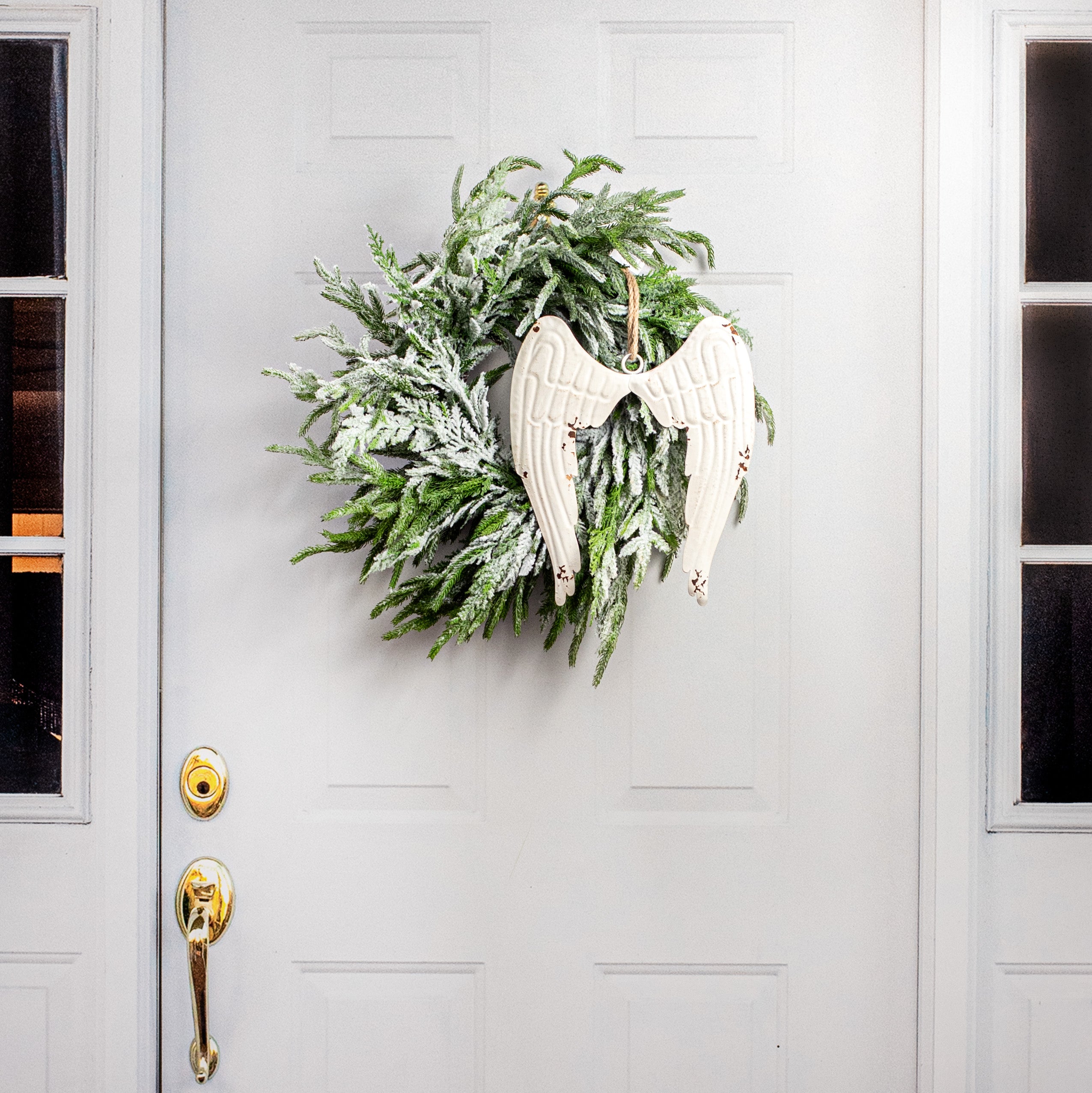 13" Distressed Metal Angel Wings Ornament