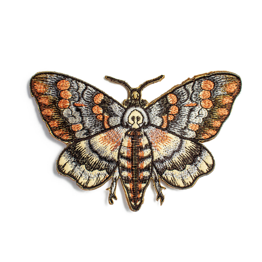 [D Stevens] 6" Embroidered Moth Clip: Brown