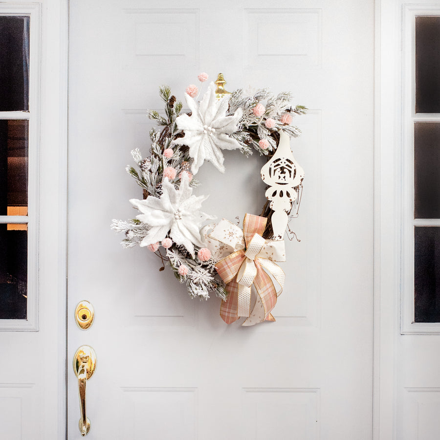 15" Vintage Metal Lantern Ornament: White