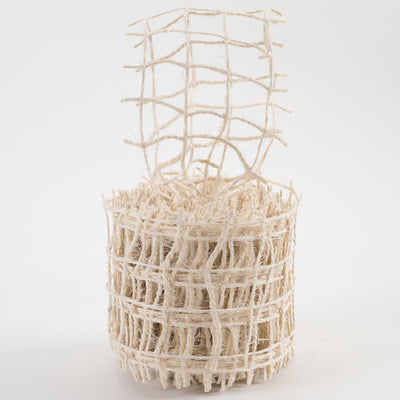 2.5" Jute Check Weave Ribbon: Off-White (10 Yards)