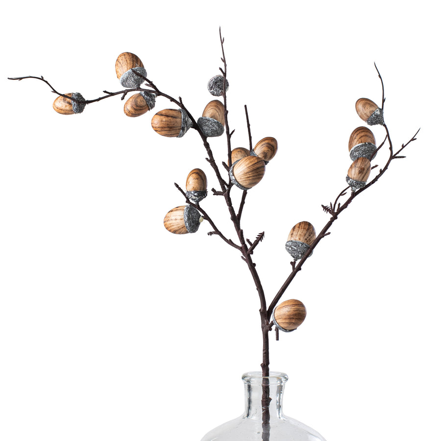 29" Wood Print Acorn Spray