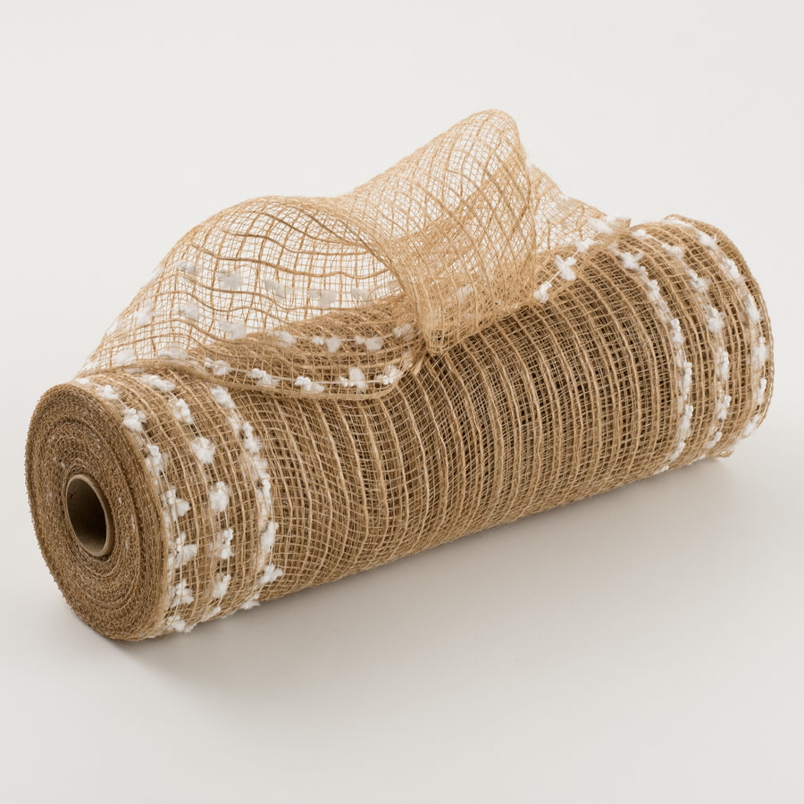 10" Snowball Edge Jute Mesh: Natural
