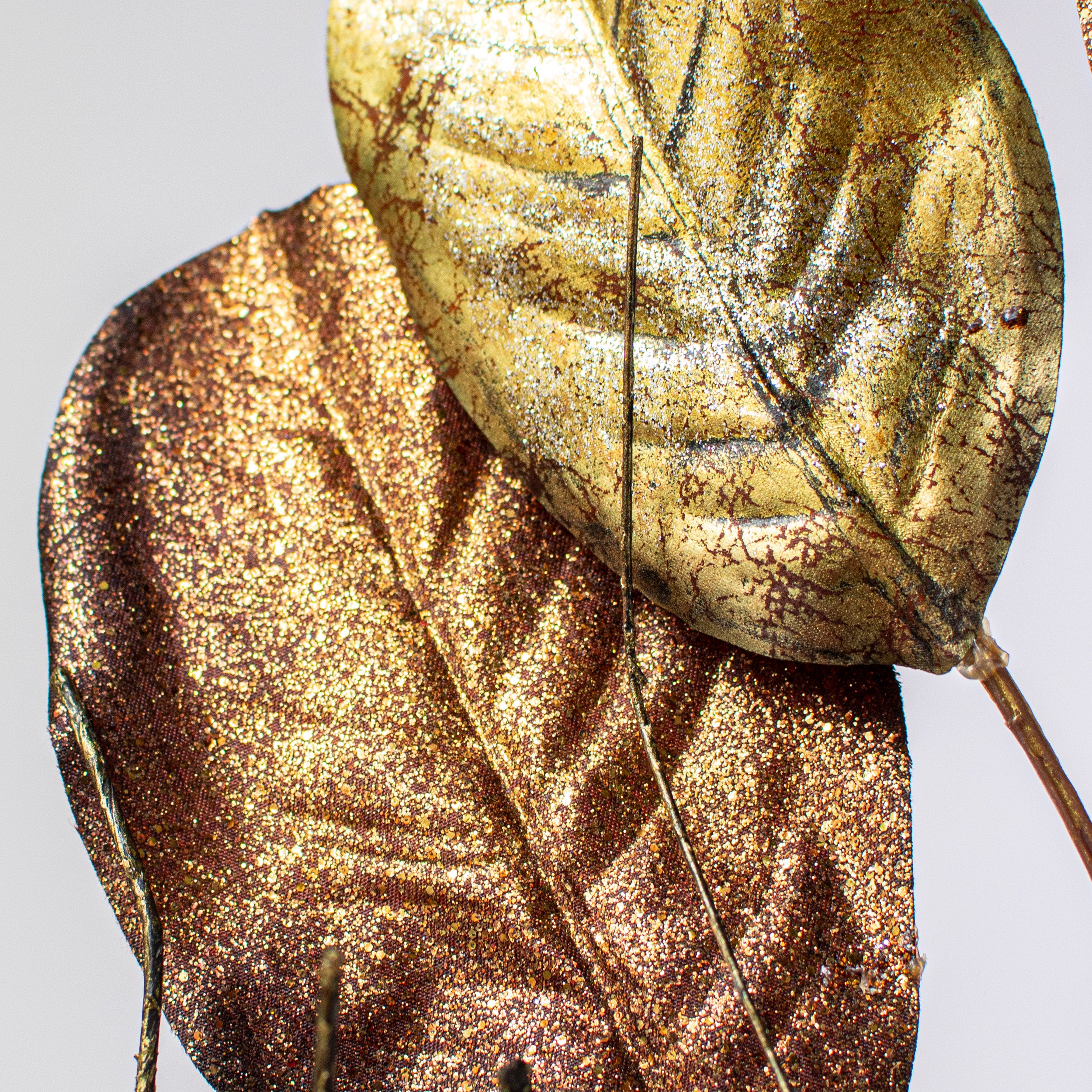 27" Magnolia Leaf Spray: Fall Metallic