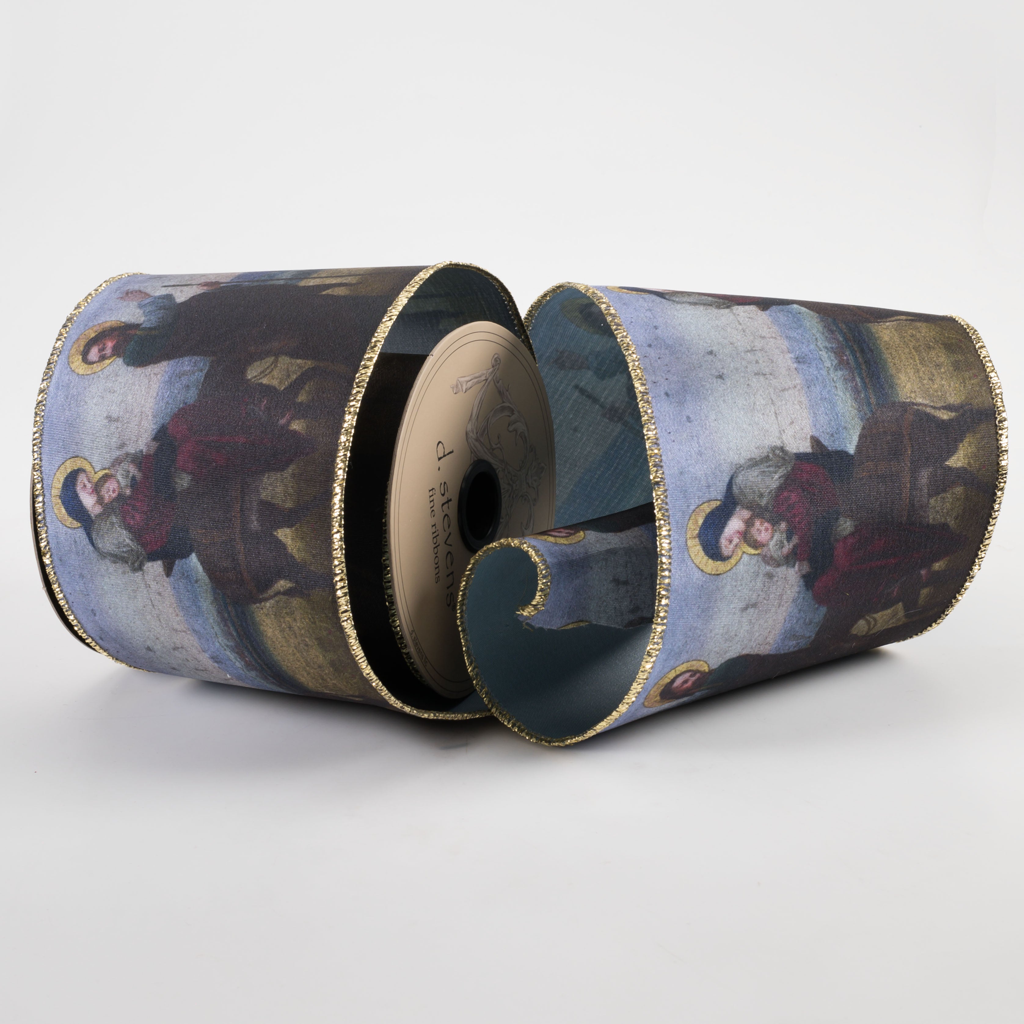 [D Stevens] 4" Taffeta Holy Family Gold Edge Ribbon (10 Yards)