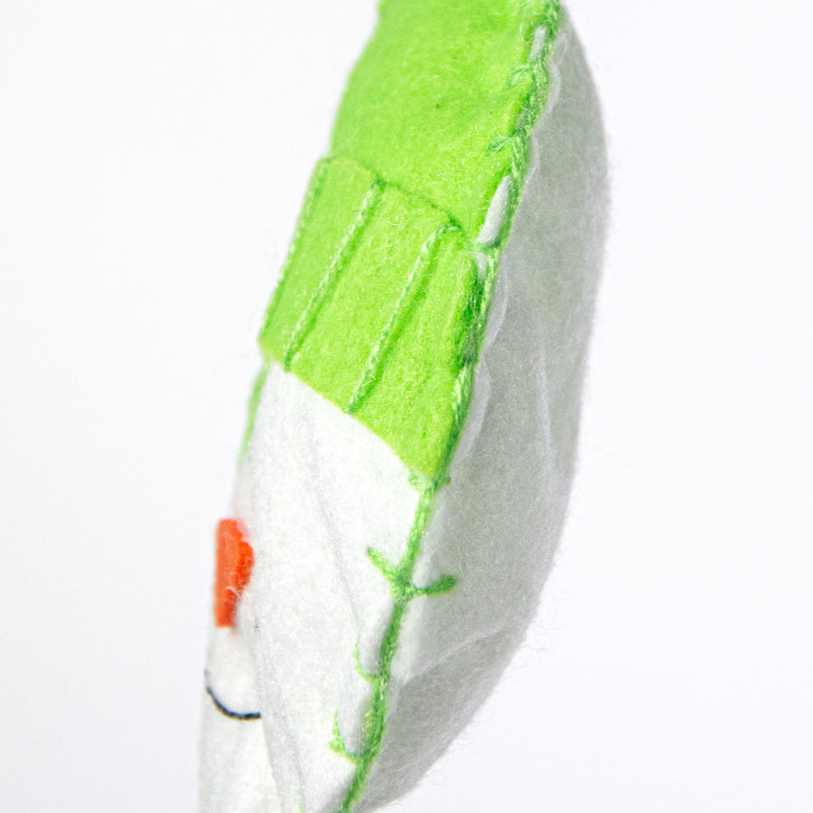 25" Plush Snowman Head Spray: Green