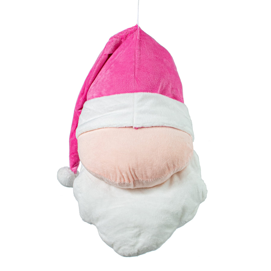 15" Plush Santa Head: Pink