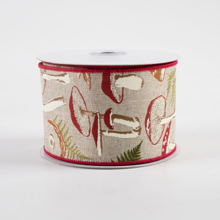 2.5" Mushroom Botanicals Ribbon: Light Natural (10 Yards)