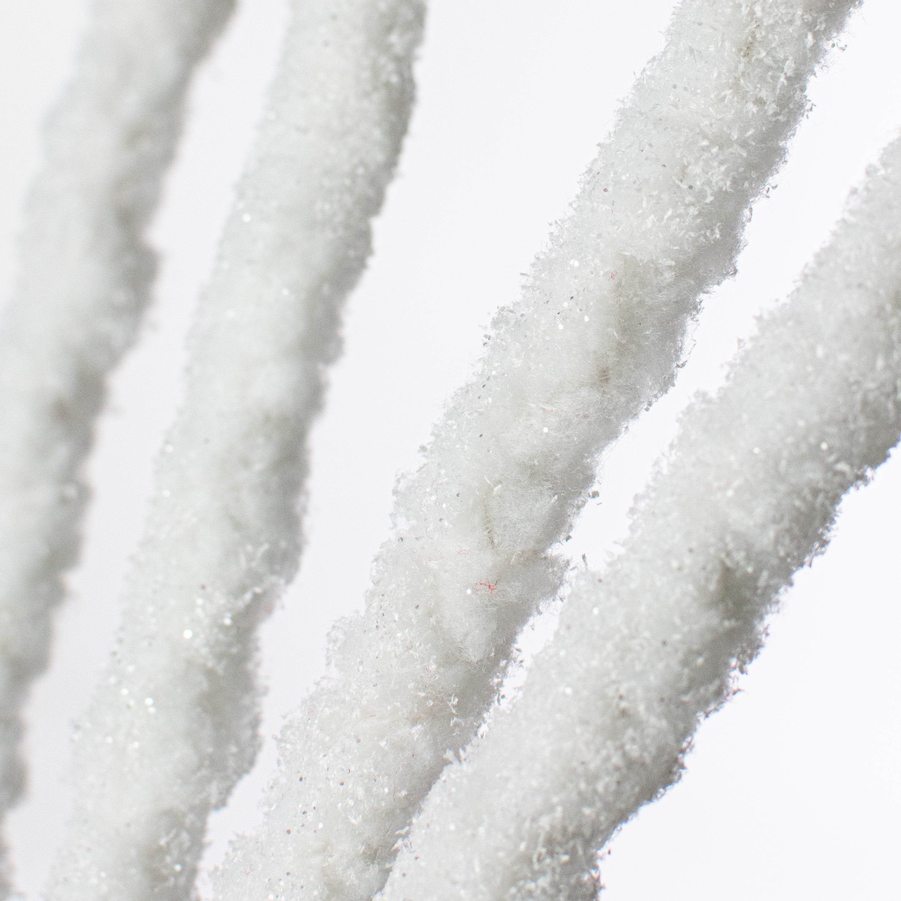 26" Sugar Glazed Wool Tinsels Spray: White