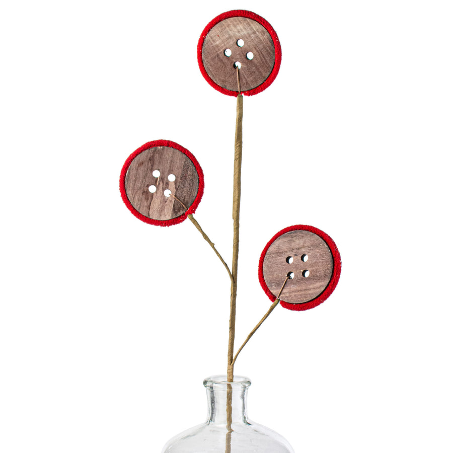 24" Wooden Button Spray