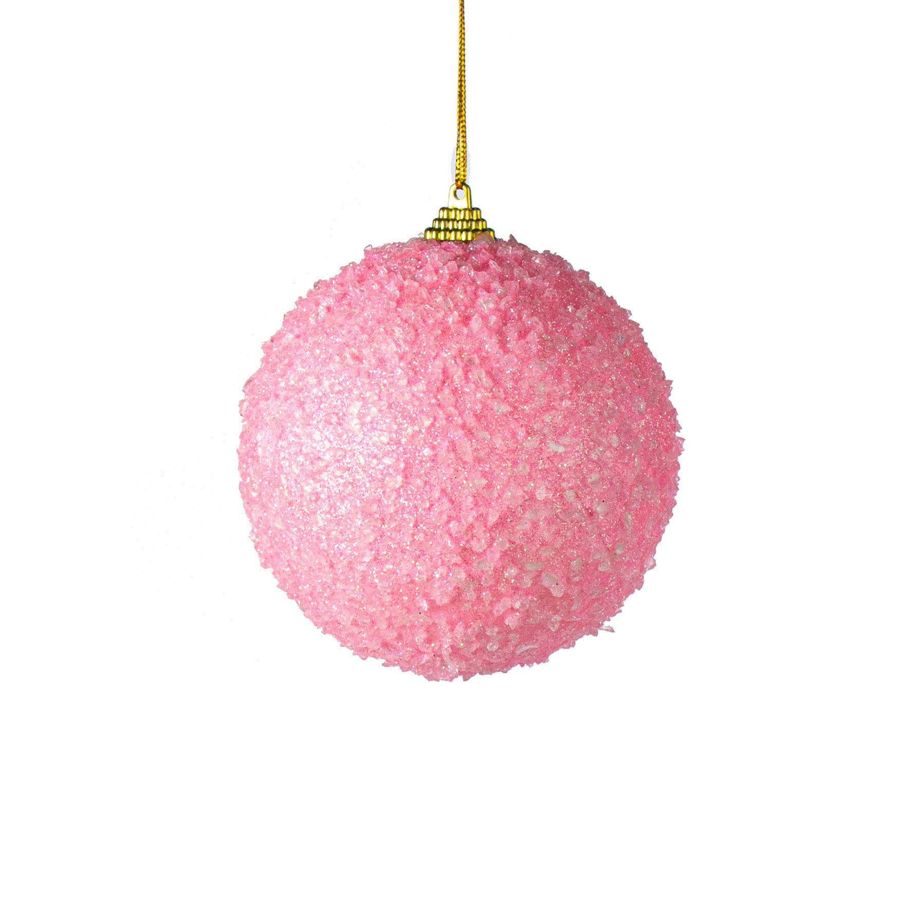 4" Icy Ball Ornament: Pink