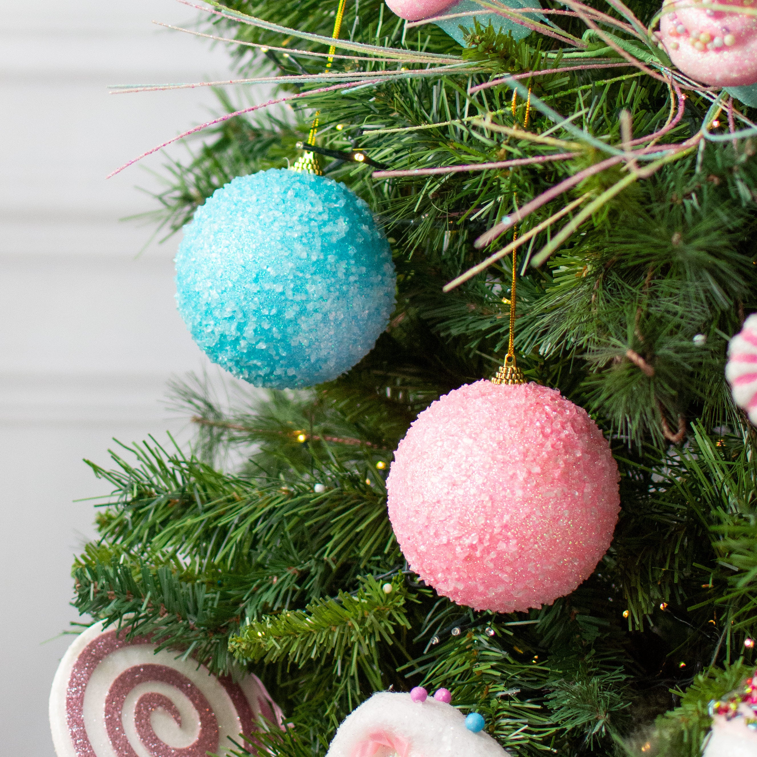 4" Icy Ball Ornament: Pink