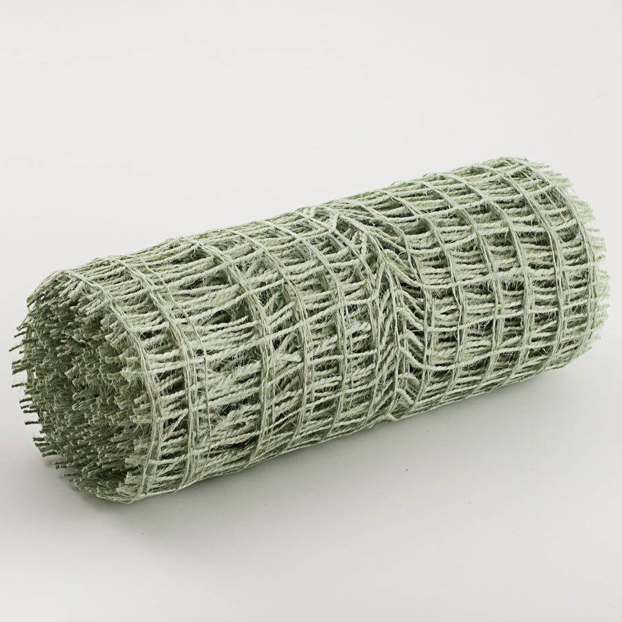 10" Jute Check Weave Mesh: Mint Green (10 Yards)