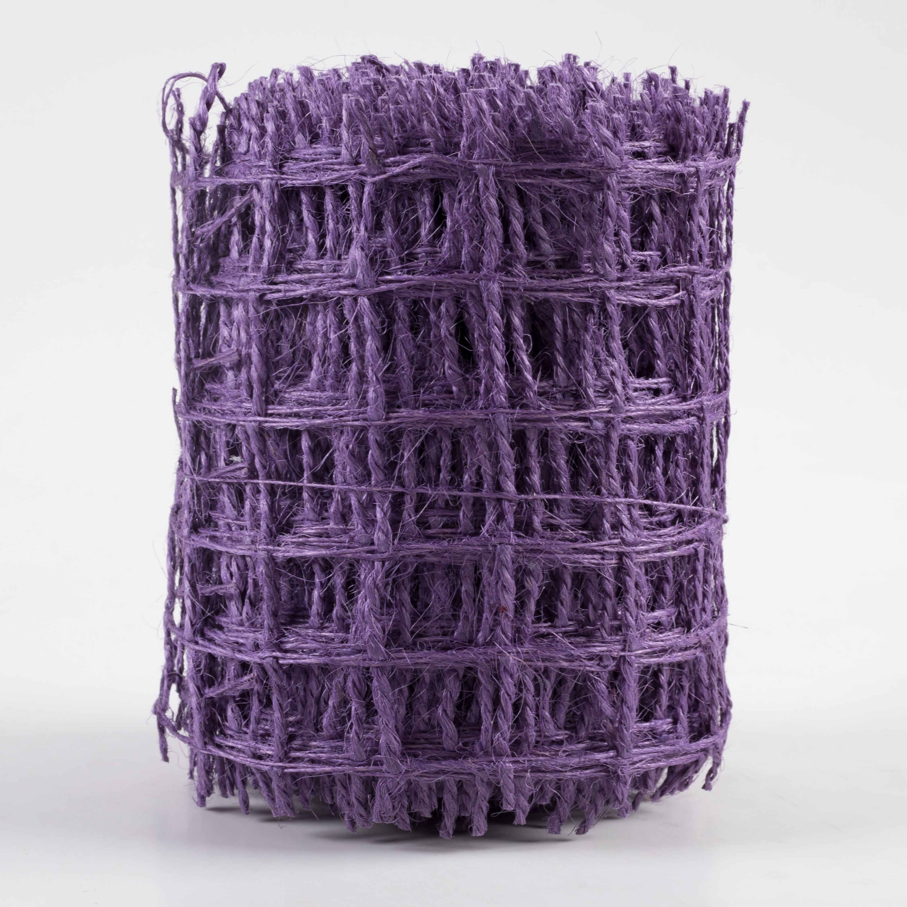4" Jute Check Weave Ribbon: Purple (10 Yards)