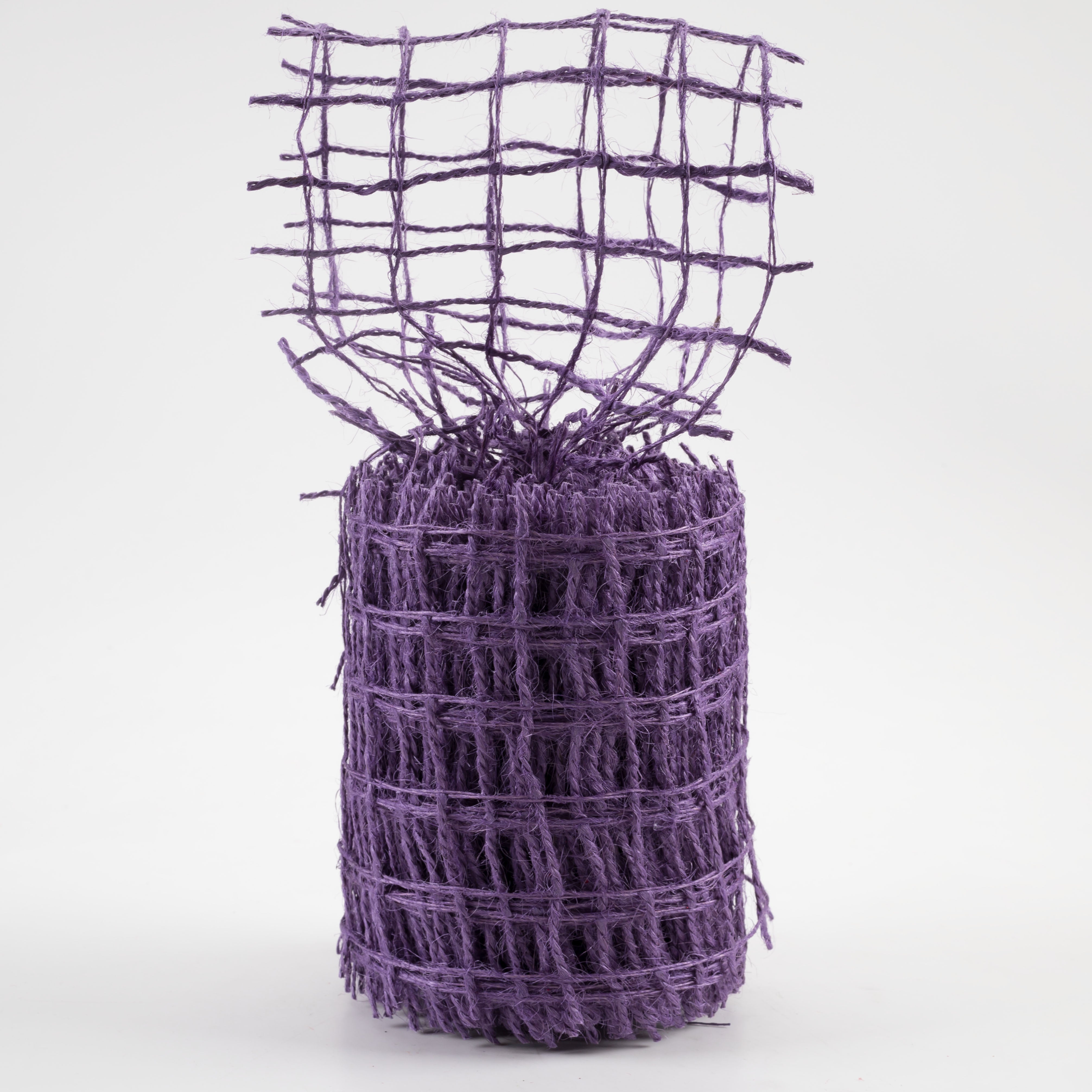 4" Jute Check Weave Ribbon: Purple (10 Yards)