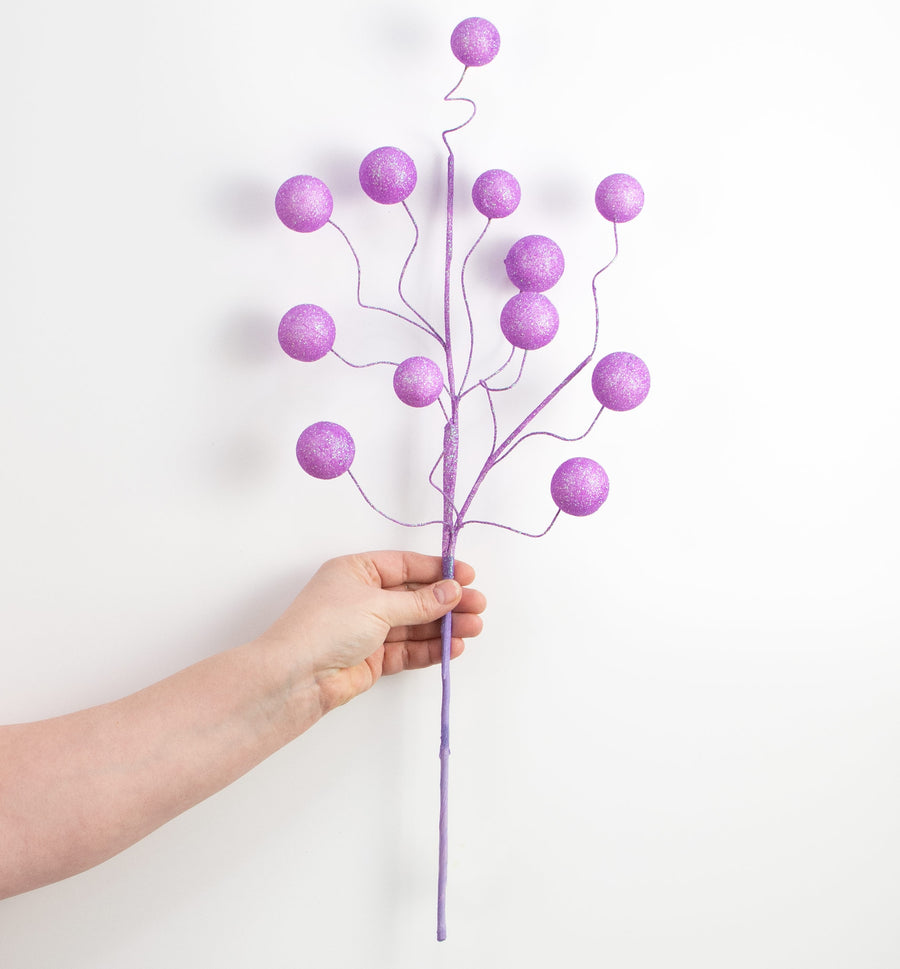 24" Glitter Ball Spray: Purple