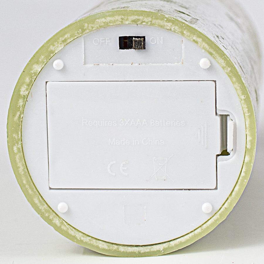 6" Frosted Flameless Candle: Moss Green