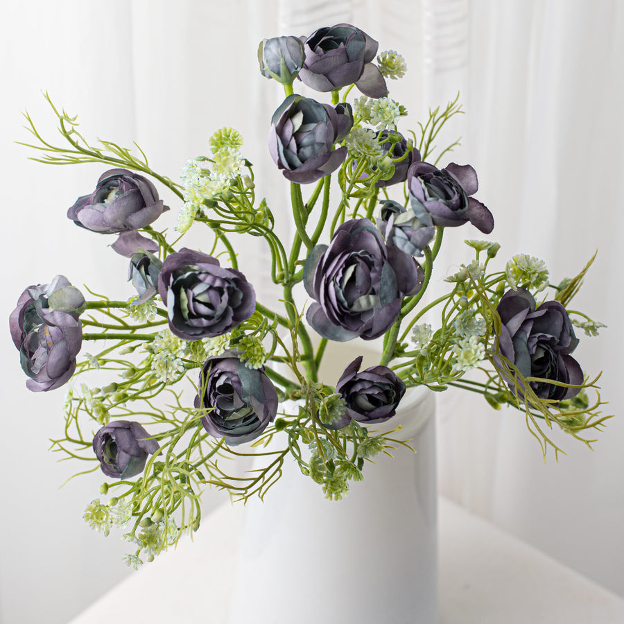 14" Ranunculus Bundle: Dark Blue