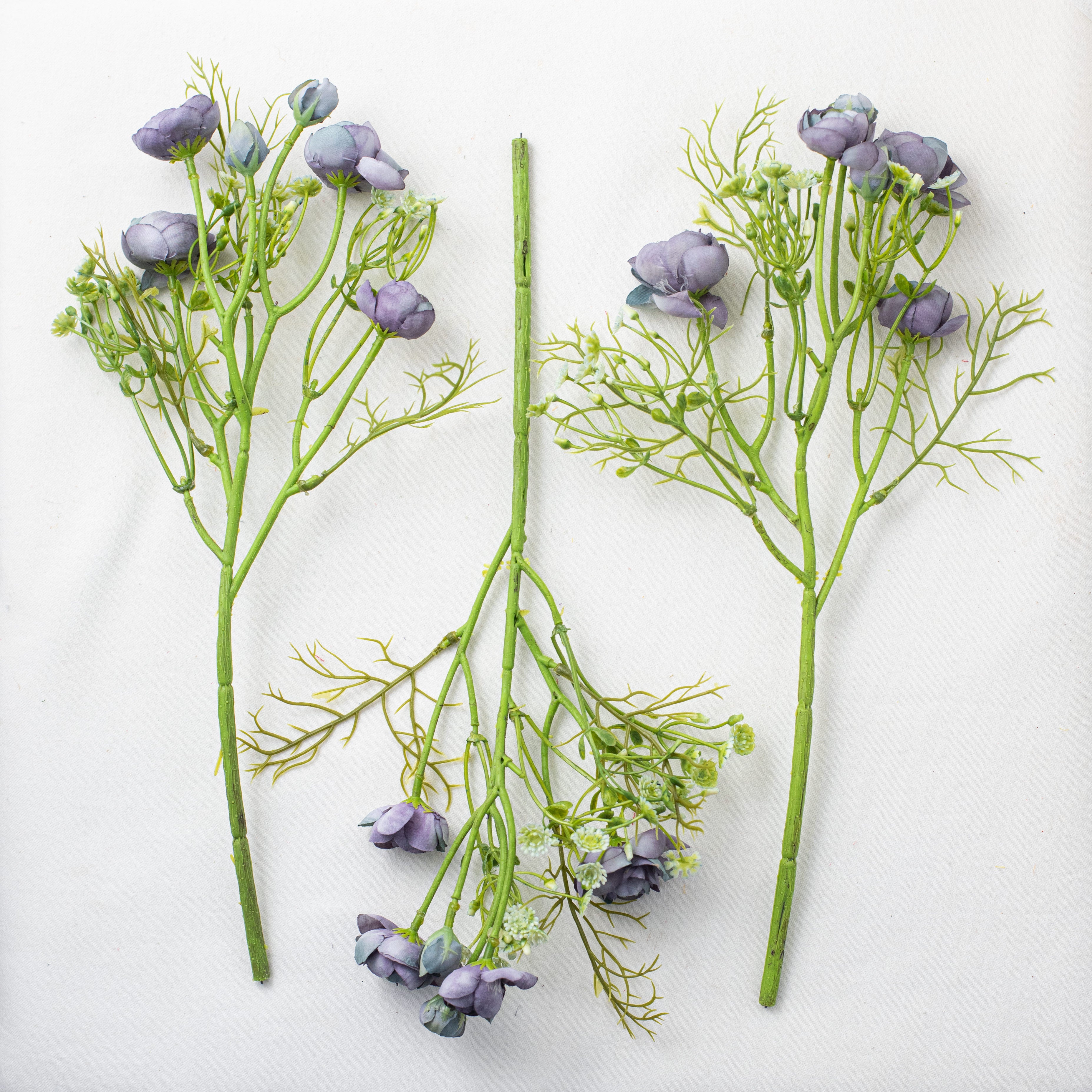 14" Ranunculus Bundle: Dark Blue