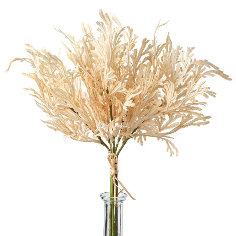 15" Staghorn Leaf Bundle: Ivory