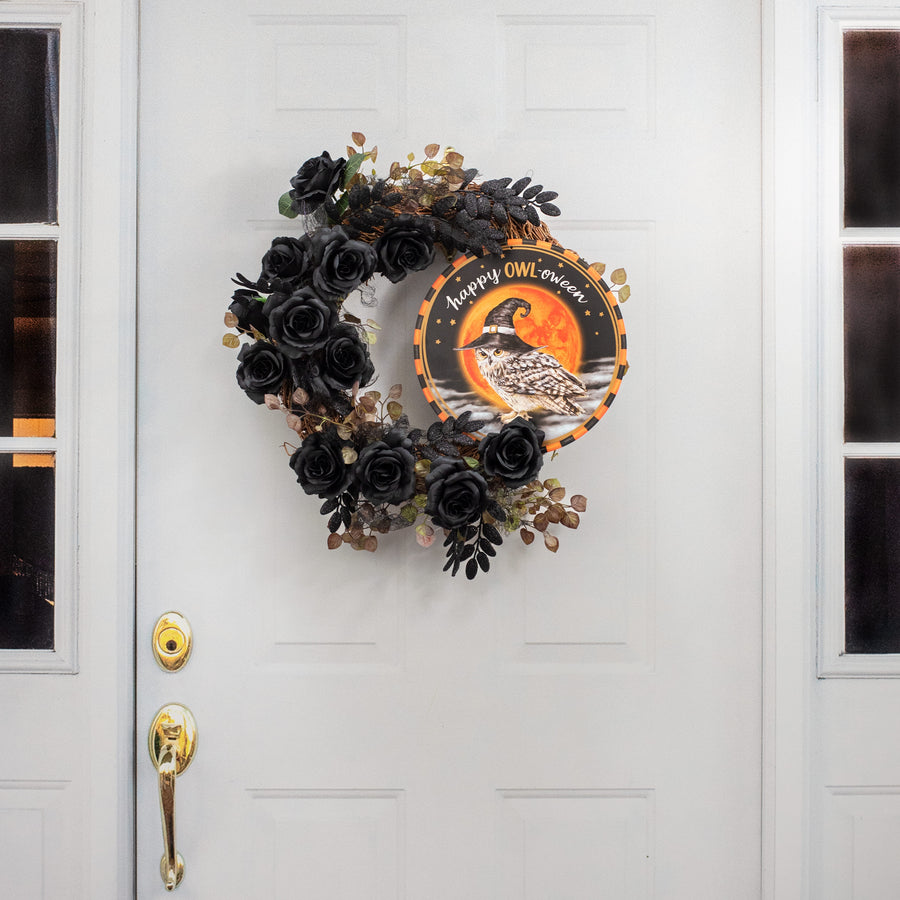 12" Metal Sign: Happy OWL-oween