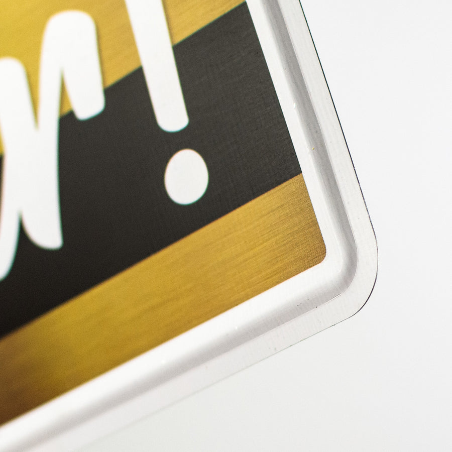 12" Embossed Metal Sign: Happy New Year Black & Gold