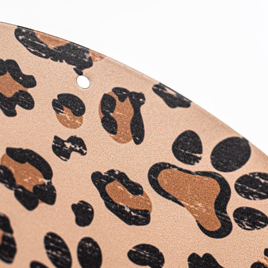 12" Metal Sign: Leopard Paw Print Hope You Like Dogs