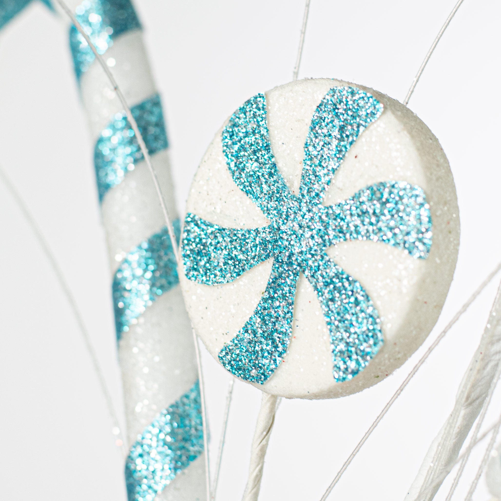 28" Candy Cane Peppermint Spray: Blue