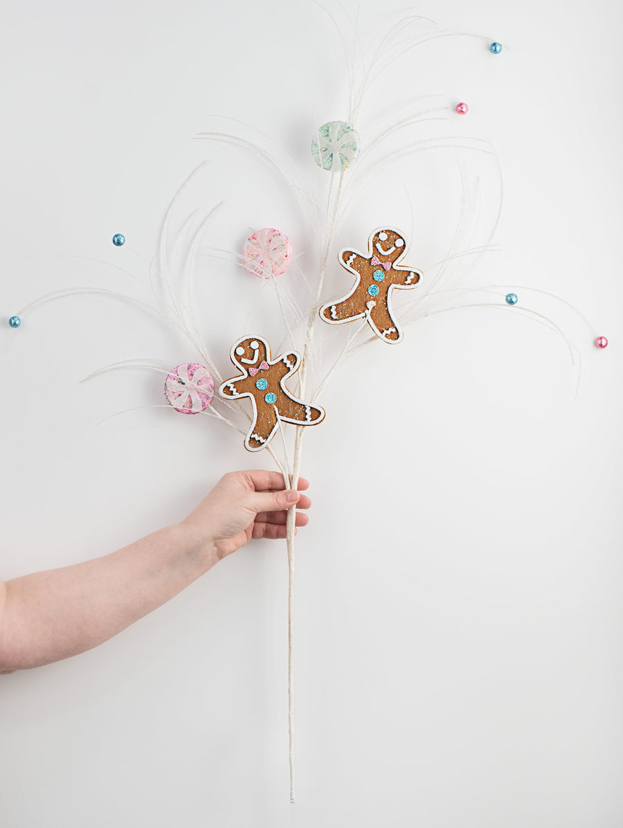 34" Gingerbread Candy Spray: Pastel