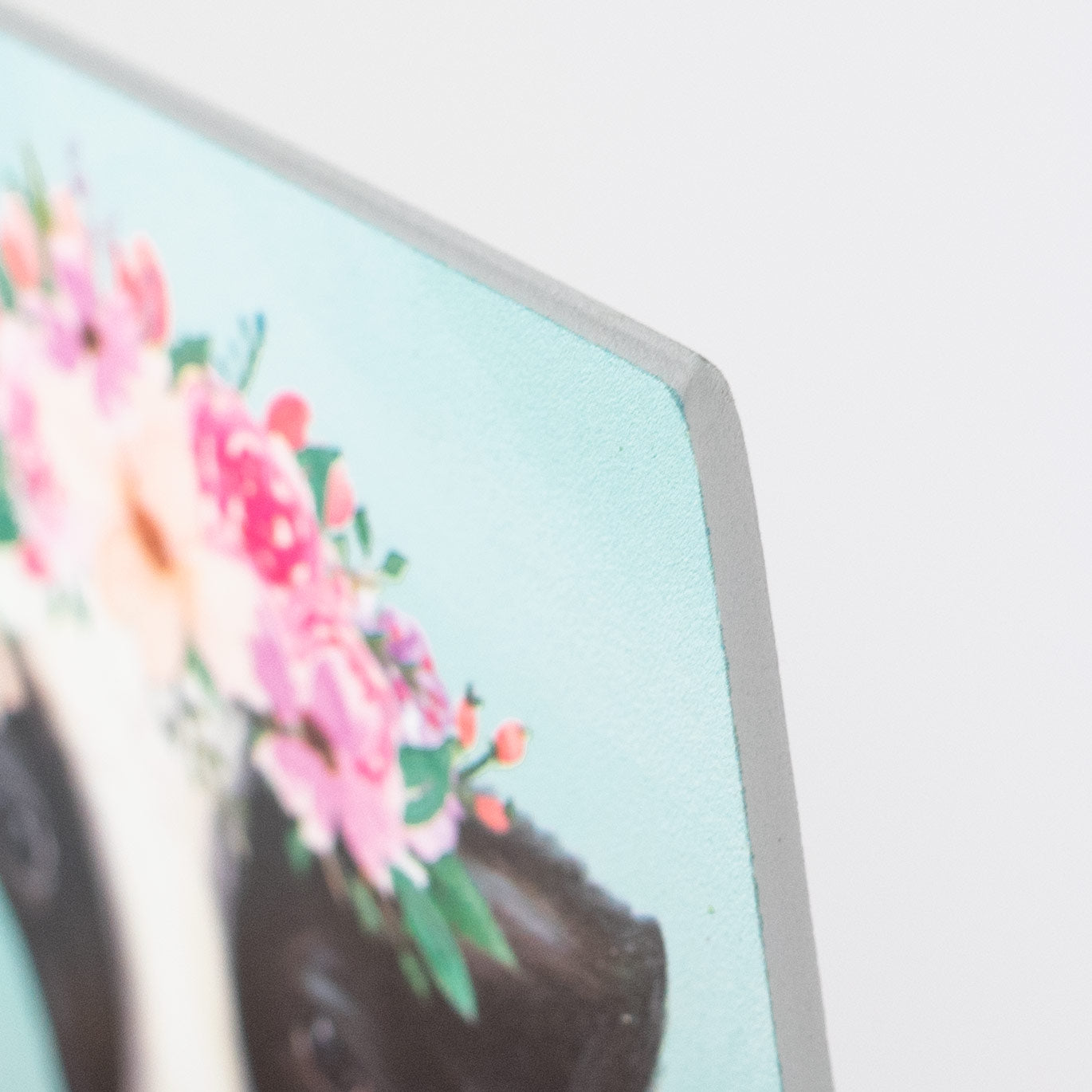 Waterproof Floral Cow Signature Sign (5" x 15")